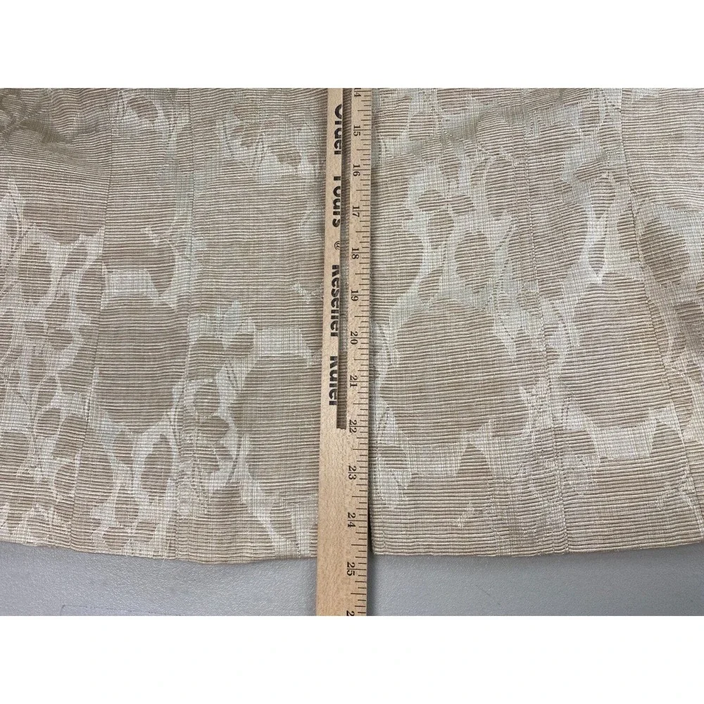 Chicos Blazer 2 Floral Jacquard Beige Lightweight Spring Summer Career Jacket - Picture 9 of 13